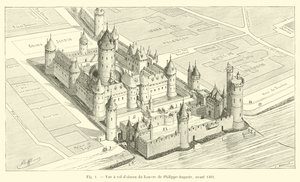 A Louvre madártávlatából Philippe-Auguste, 1362 előtt alkotó: French School