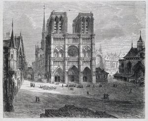 Kilátás a Notre-Dame de Paris-ra - „"Párizs az évszázadokon át" című kötetben, H. Gourdon de Genouillac, szerk. F. Roy, Párizs alkotó: French School