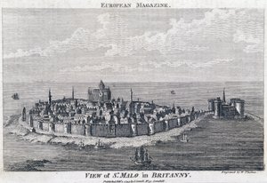 St Malo kilátása – Thomas metszete alkotó: French School