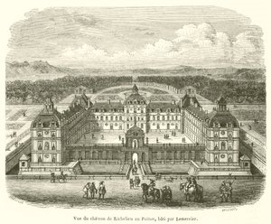 Kilátás a poitoui Chateau de Richelieu-ra, Lemercier építette (metszet) alkotó: French School