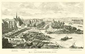 Kilátás az Arsenalra és a Louviers-szigetre, 1670 körül alkotó: French School