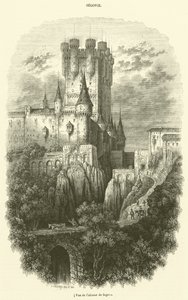 A segoviai Alcázar látképe (metszet) alkotó: French School