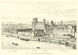 Kilátás a Louvre-ra és a Hotel de Bourbonra 1576-ban alkotó: French School