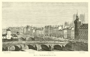 A Quai aux Fleurs kilátása 1855-ben alkotó: French School