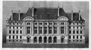 A párizsi Sorbonne új épületeinek külső képe (főhomlokzat), Henri-Paul (Henri Paul) Nenot (1853-1934) alkotó: French School