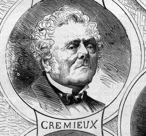1870-es háború – Nemzetvédelmi Kormány: Adolphe Cremieux (1796-1880), az 1870-es ideiglenes kormány tagjának portréja. Metszet a „” Le Monde Illustré” 706. számában, október 22. alkotó: French School