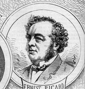 1870-es háború – Nemzetvédelmi kormány: Ernest Picard (1821-1877), az 1870-es ideiglenes kormány tagjának portréja. Metszet a „” Le Monde Illustré”” 706. számában, október 22. alkotó: French School