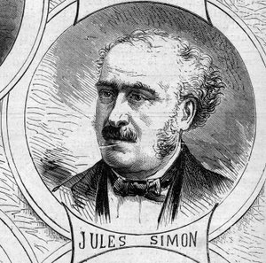 1870-es háború – Nemzetvédelmi kormány: Jules Simon (Francois Jules Suisse, itt) (1814-1896), az 1870-es ideiglenes kormány tagjának portréja. Metszet a „” Le Monde Illustré” 706. számában, október 22. alkotó: French School