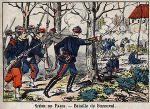 1870-es háború Franciaország és Poroszország között: Buzenvali csata a párizsi régióban, 1871.01.19. alkotó: French School