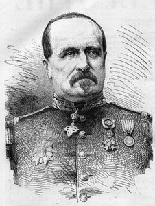 1870-es háború: Jules Marie Ladreit de La Charriere (1806-1870) francia katona portréja. Metszet az 1870. december 17-i „” Le Monde Illustré”” 714. sz. alkotó: French School