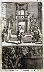 Vadállatok és szereplők a színpadon közönséggel – a „M. de Molière műveiben” alkotó: French School