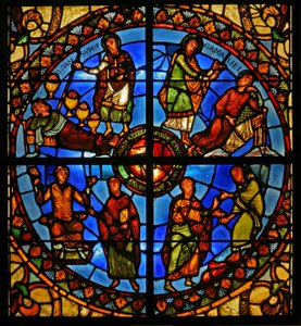 Window Treasury-D, amely a Szent István-ereklyék történetét ábrázolja alkotó: French School