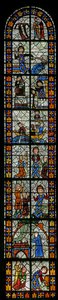 Ablak n1, amely jeleneteket ábrázol Saint Radegonde életéből alkotó: French School