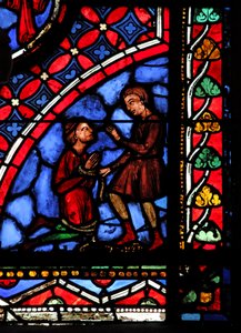 W05 ablak, amely Hermogenészt és Philetust ábrázolja alkotó: French School