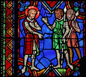 W06-os ablak, amely Brioude-i Szent Juliánt ábrázolja a Diocletianus-i hadseregben alkotó: French School