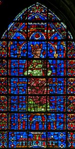 Királyt ábrázoló w127-es ablak (felső ábra). alkotó: French School