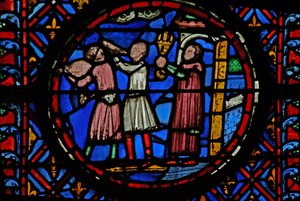 Window w12 a Nép kapitulál – felajánlják a város kulcsait III. Judit 9-17 alkotó: French School