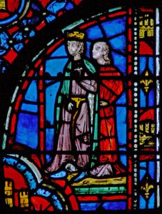 Ablak w13 Ahasvérus kihallgatja Esther V 2-3 alkotó: French School