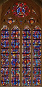 Ablak w210, amely a Szent Jakab ablakot és az elveszett eltartott legendáját ábrázolja alkotó: French School