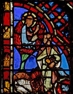 Ablak w2 Mózes és az égő bokor alkotó: French School