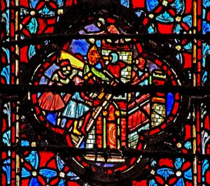 Window w4 Joshua elfogja Hazor Josh XI 10-11 alkotó: French School