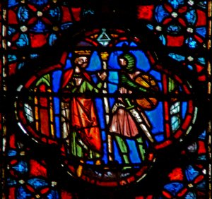 Window w4 Király egy katonával alkotó: French School