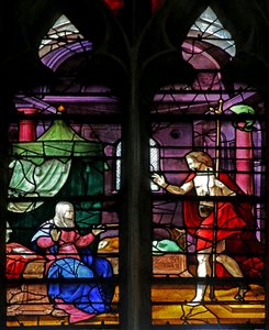 A Krisztust ábrázoló w4 ablak megjelenik az anyjának alkotó: French School