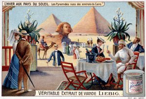 Tél a nap országaiban: piramisok Kairó környékéről - Reklámmatrica, chromo. LIébig, v.1900. alkotó: French School