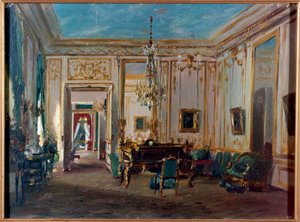 Empress Eugenie munkaszekrénye egy 19. századi Szent Felhő festmény. Párizs, díszítőművészet alkotó: French School