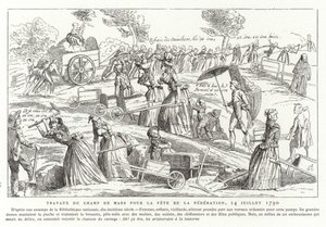 A Champ de Mars-on dolgozik a Fete de la Federation előkészítéseként, Párizs, francia forradalom, 1790. július 14. alkotó: French School