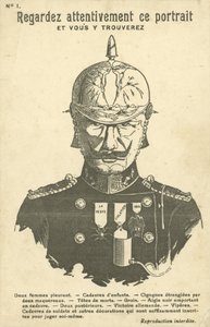 világháborús németellenes propaganda képeslap (litho) alkotó: French School