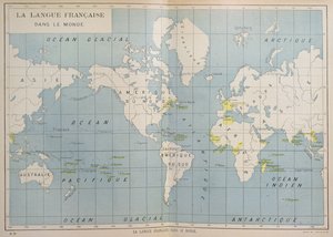 Francia nyelvű országok világtérképe, XX. század eleje