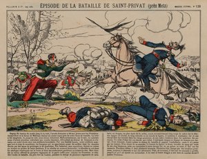 Sebesült francia dragonyos porosz lándzsát lő a Saint-Privat-i csatában, a francia-porosz háborúban alkotó: French School