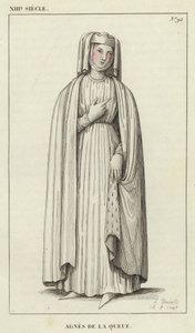 XIII. század, Agnes de la Queue (színes metszet) alkotó: French School