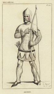 XIV Siecle, Archer (színes metszet) alkotó: French School