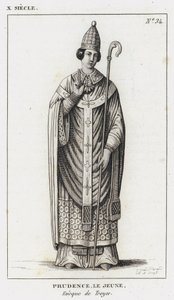 X. század, Prudence ifjabb, Troyes püspöke (metszet) alkotó: French School