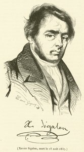 Xavier Sigalon, meghalt 1837. augusztus 18-án (metszet) alkotó: French School