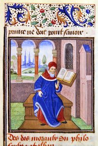 Zaqaquin, a Histoire des Philosophes-ból, 15. század vége (vellum) alkotó: French School