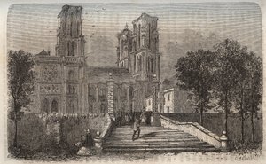 Cathedrale Notre-Dame (Notre Dame) de Laon (1150-1180), Aisne - Victor Duruy (1811-1894) „Franciaország történelmének” című metszete – 1882 alkotó: French School