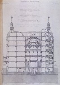 le Printemps áruház Párizsban: keresztmetszeti építészet. alkotó: French School