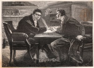Július monarchia - a három nap minisztériuma - interjú Andre Dupin (1783-1865) és Jean-Charles (Jean-Charles) Persil (1785-1870) között - 1834 - metszet alkotó: French School