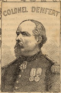 Pierre Philippe Denfert-Rochereau francia ezredes portréja - 1870-71 (metszet) alkotó: French School