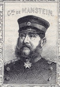 Hugo von Obernitz porosz tábornok portréja - 1870-71 (metszet) alkotó: French School