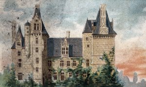 kilátás a Montigny-le-Ganelon (Montigny le ganelon) kastélyra (Eure et loir). alkotó: French School