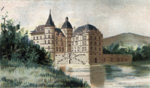 kilátás a Vizille en Isere kastélyára. alkotó: French School