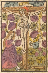 Krisztus a kereszten szőlővel alkotó: French or Netherlandish 15th Century