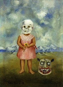 She Plays Alone vagy Girl with Death Mask; Ella Juega Sola vagy Nina with Mascara de la Muerte