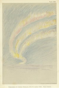 Aurora borealis folyamai, 1893. november 28., pasztell vázlat (színes litó)