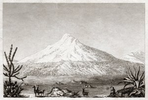 Chimborazo vulkán. (metszet, kb. 1840)