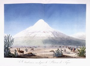 A Chimborazo a Plateau de Tapia felől nézve